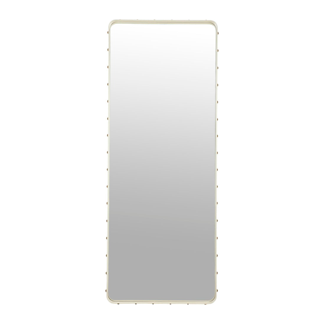 Adnet Wall Mirror Rectangular - Cream Leather