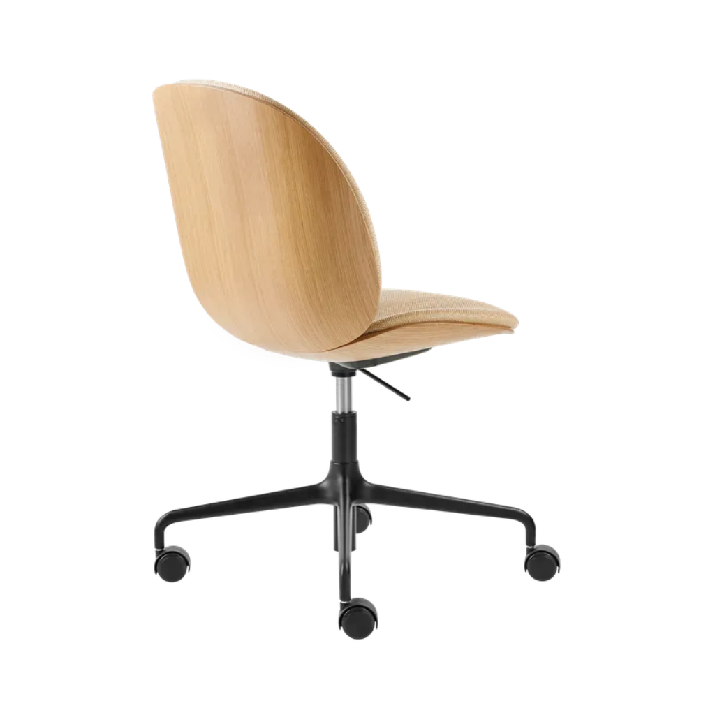 Beetle Meeting Chair - Front Upholstered, Height adjustable 4-star base w. castors