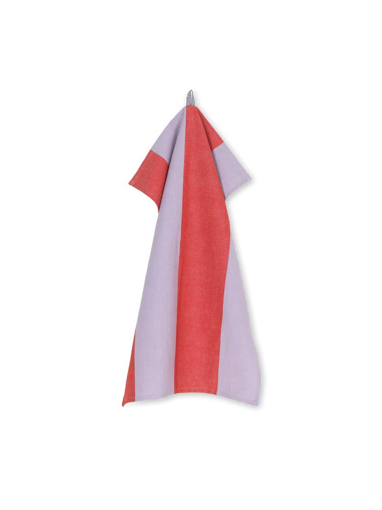 Hale Tea Towel - Red/Lilac