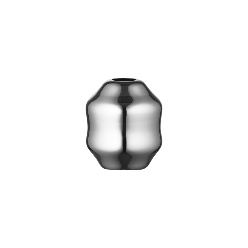 Dorotea Vase H10 - Glossy Steel