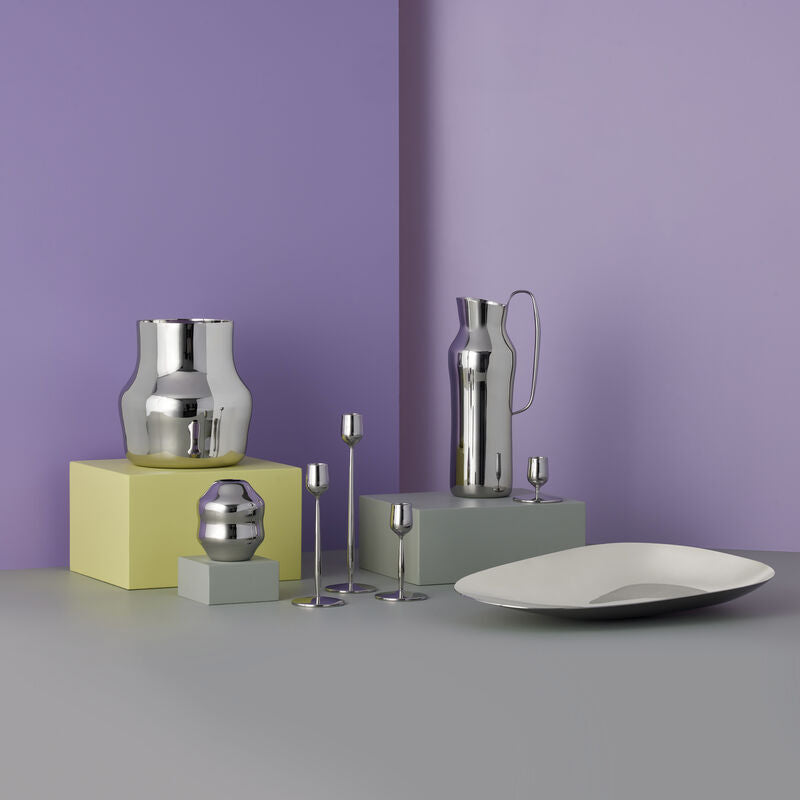 Dorotea Vase H10 - Glossy Steel