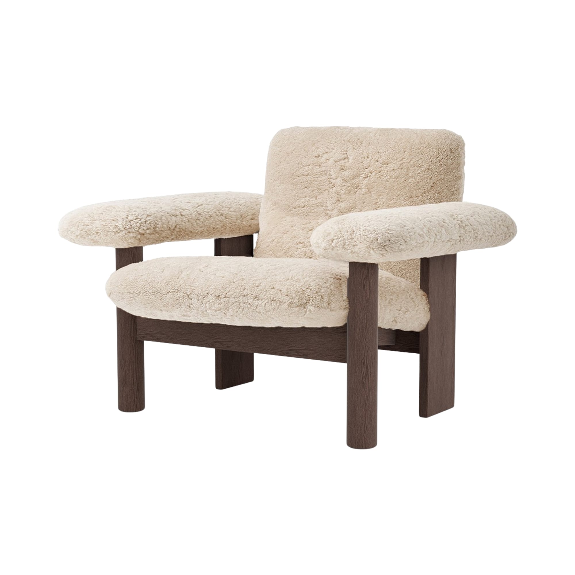 Brasilia Lounge Chair - Dark Stained Oak - Low Back
