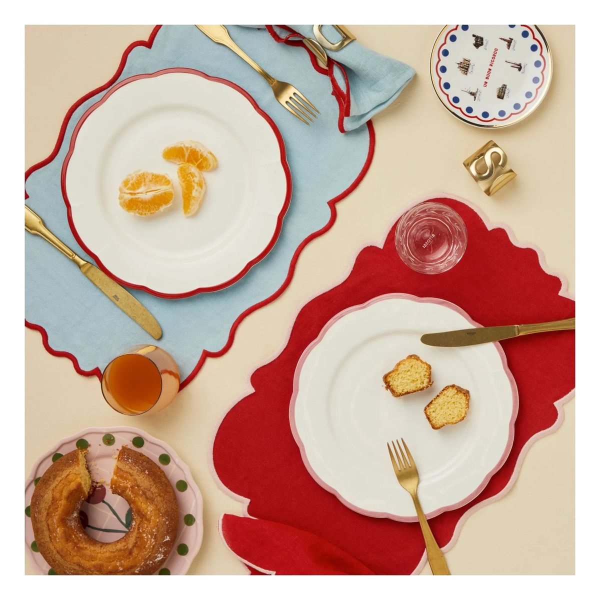 Set de 2 suporturi pentru farfurii – Roșu