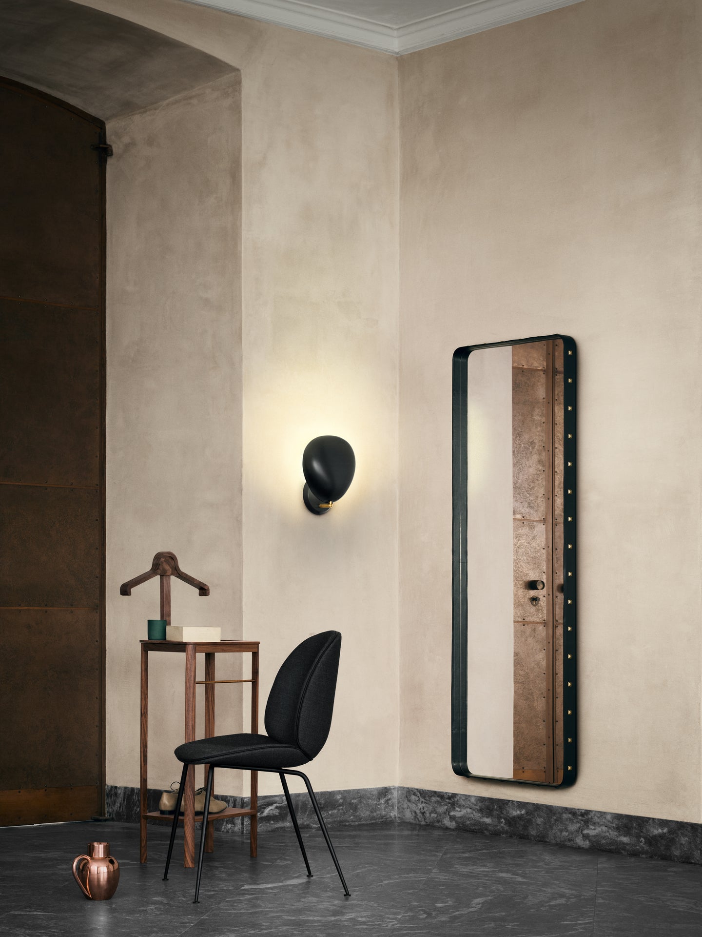 Oglindă Adnet Rectangular - Black Leather