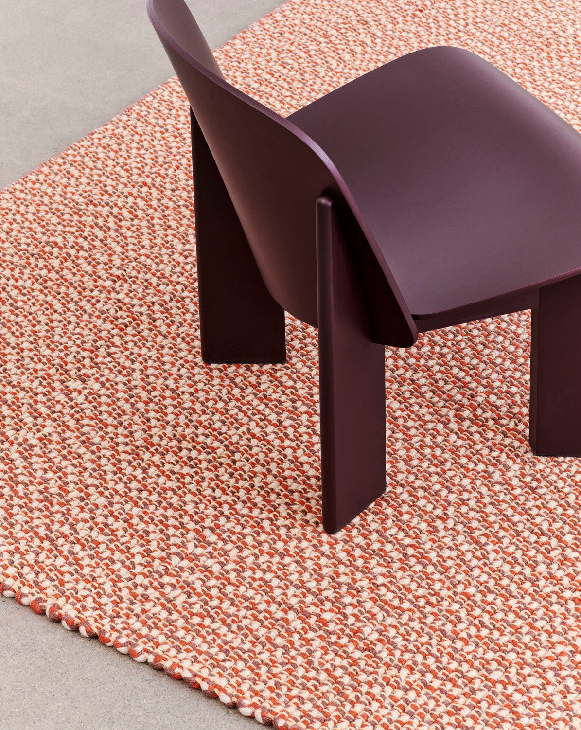 Chisel Lounge Chair - Dark Bordeaux