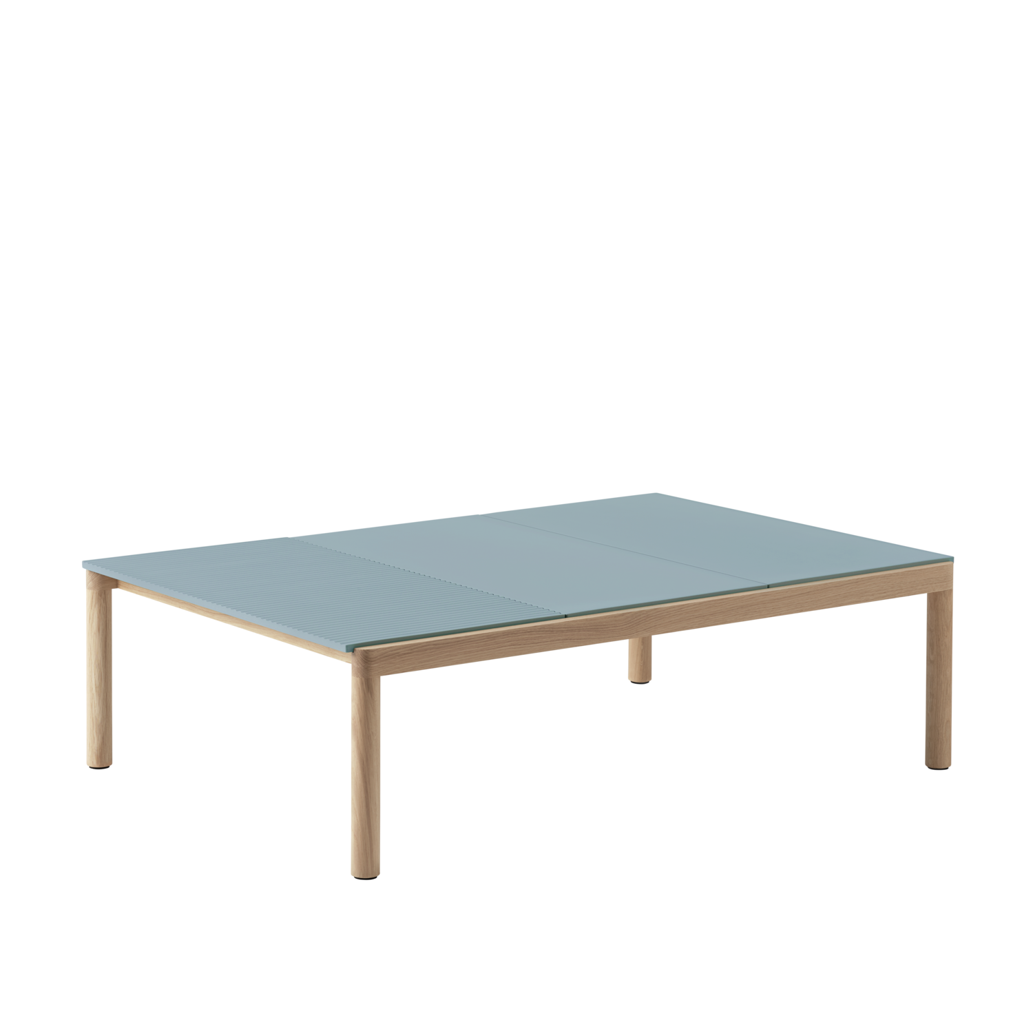 Couple Cofee Table - Wavy - Oak / Light Blue - L 120