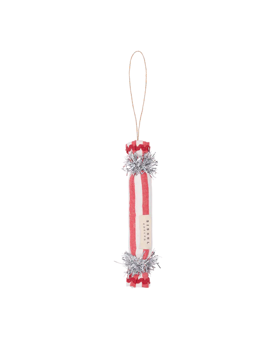 Crackers Ornament - Red Wide Stripes