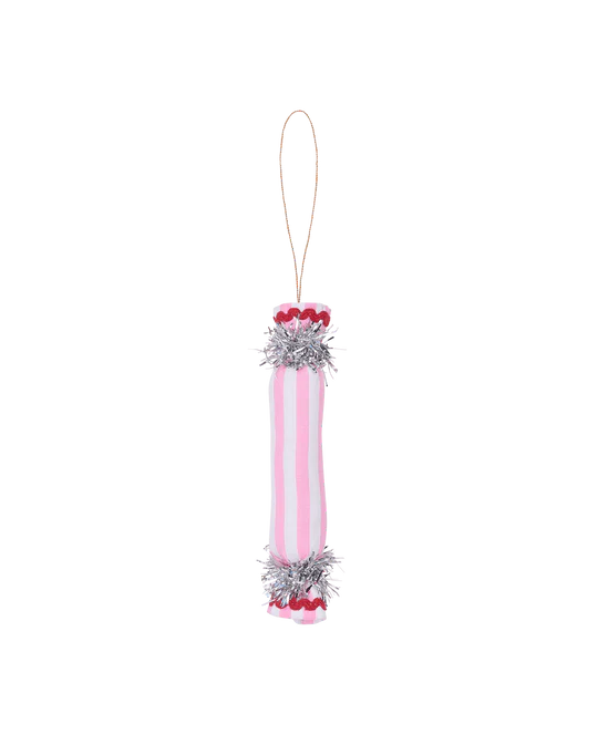 Crackers Ornament - Pink Wide Stripes