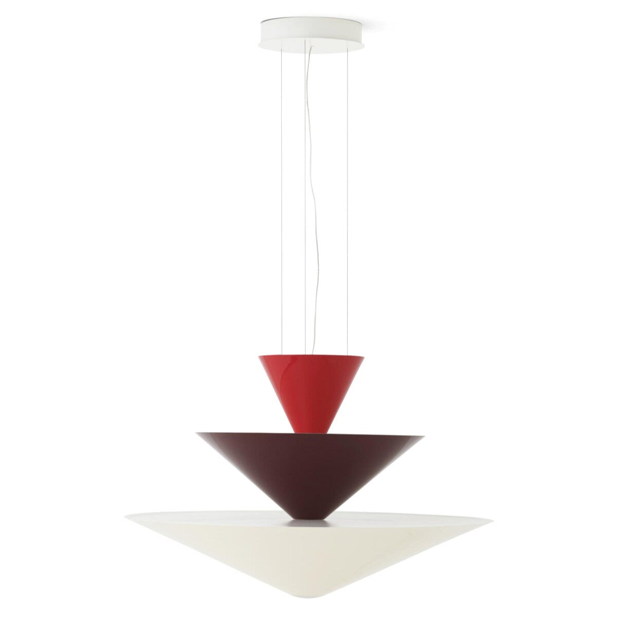 Gio Pendant LN15 Ø 92 Vermilion Red & Dark Burgundy & Ecru White