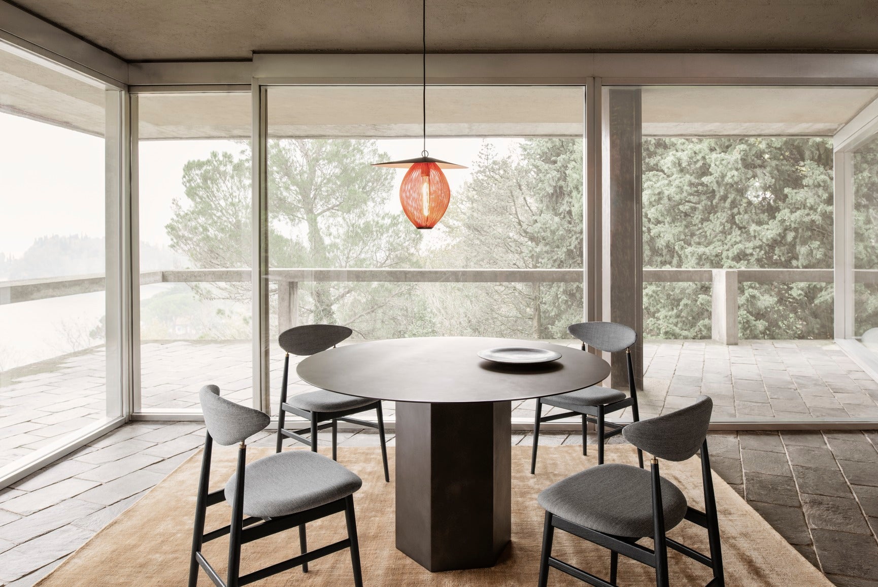 Masă De Dining Epic Rotundă - Midnight Black Steel