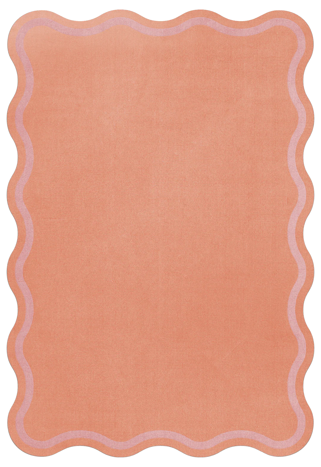 Scallop Wool Rug - Watermelon Pink