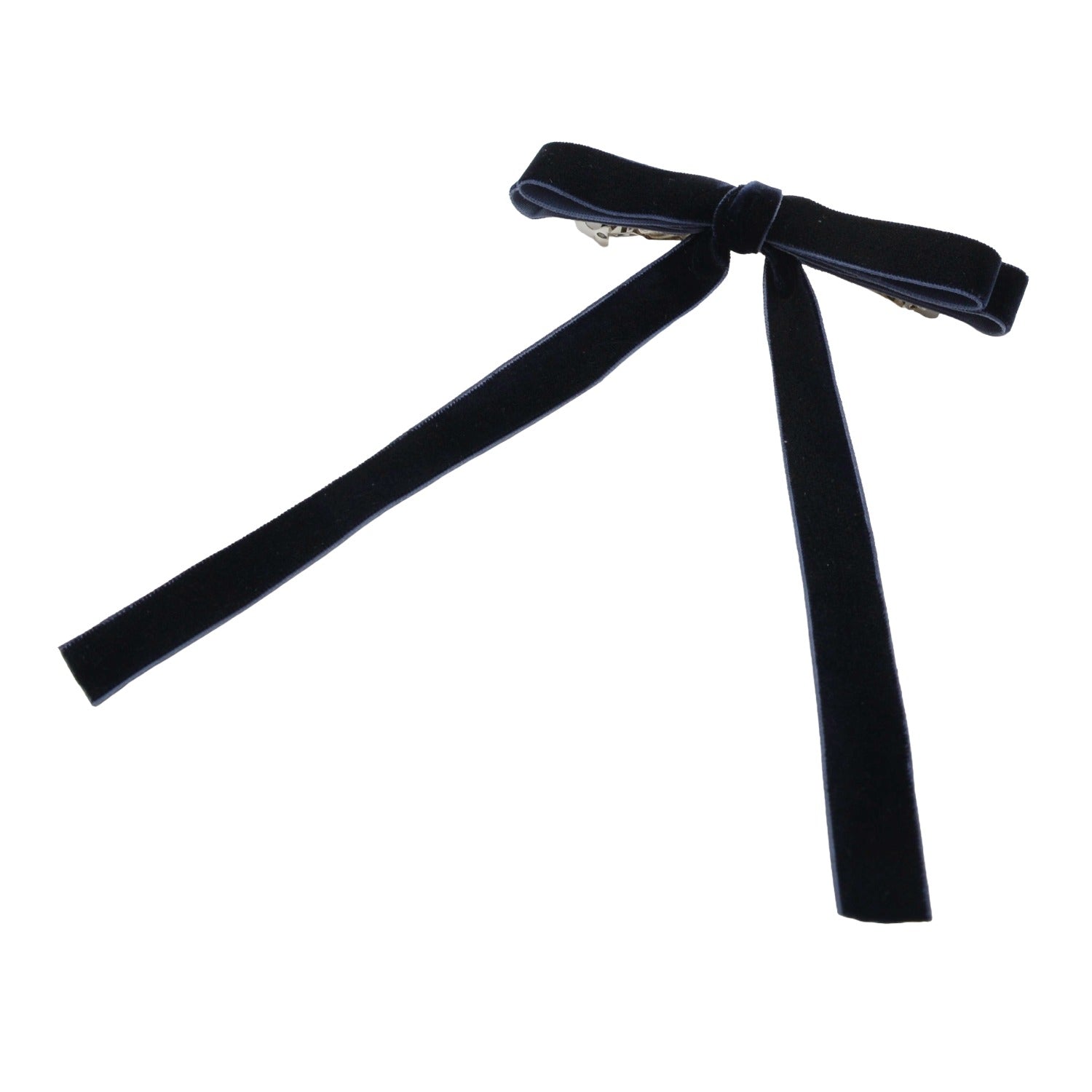 Lola Bow Barrette - Navy
