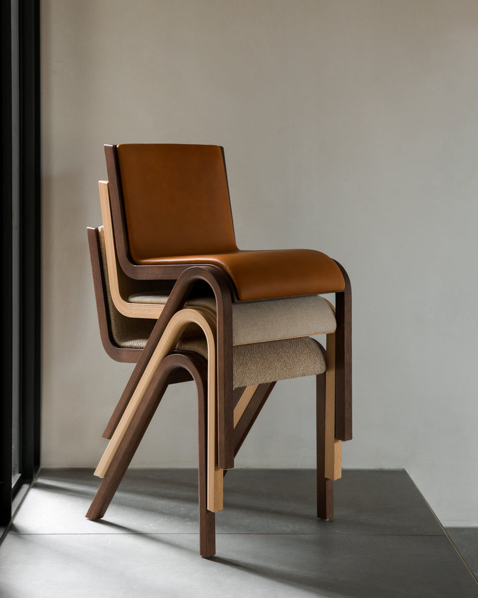Ready Dining Chair - Red Stained Oak - Front Upholstered