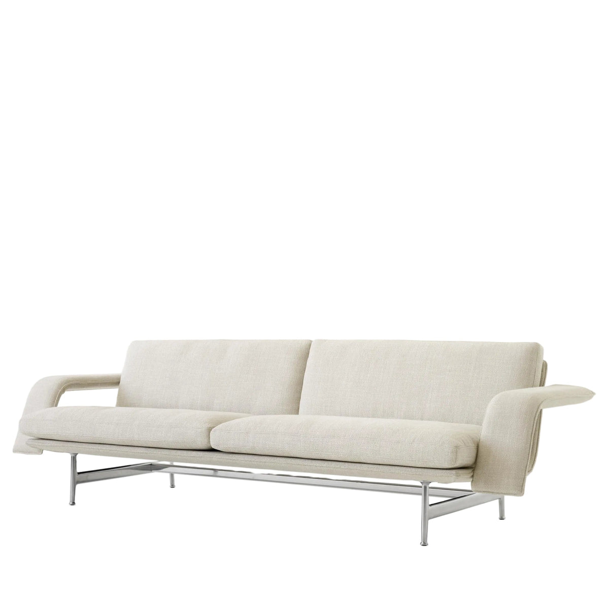Meantime AV31 3-seater sofa - Polished Aluminium legs