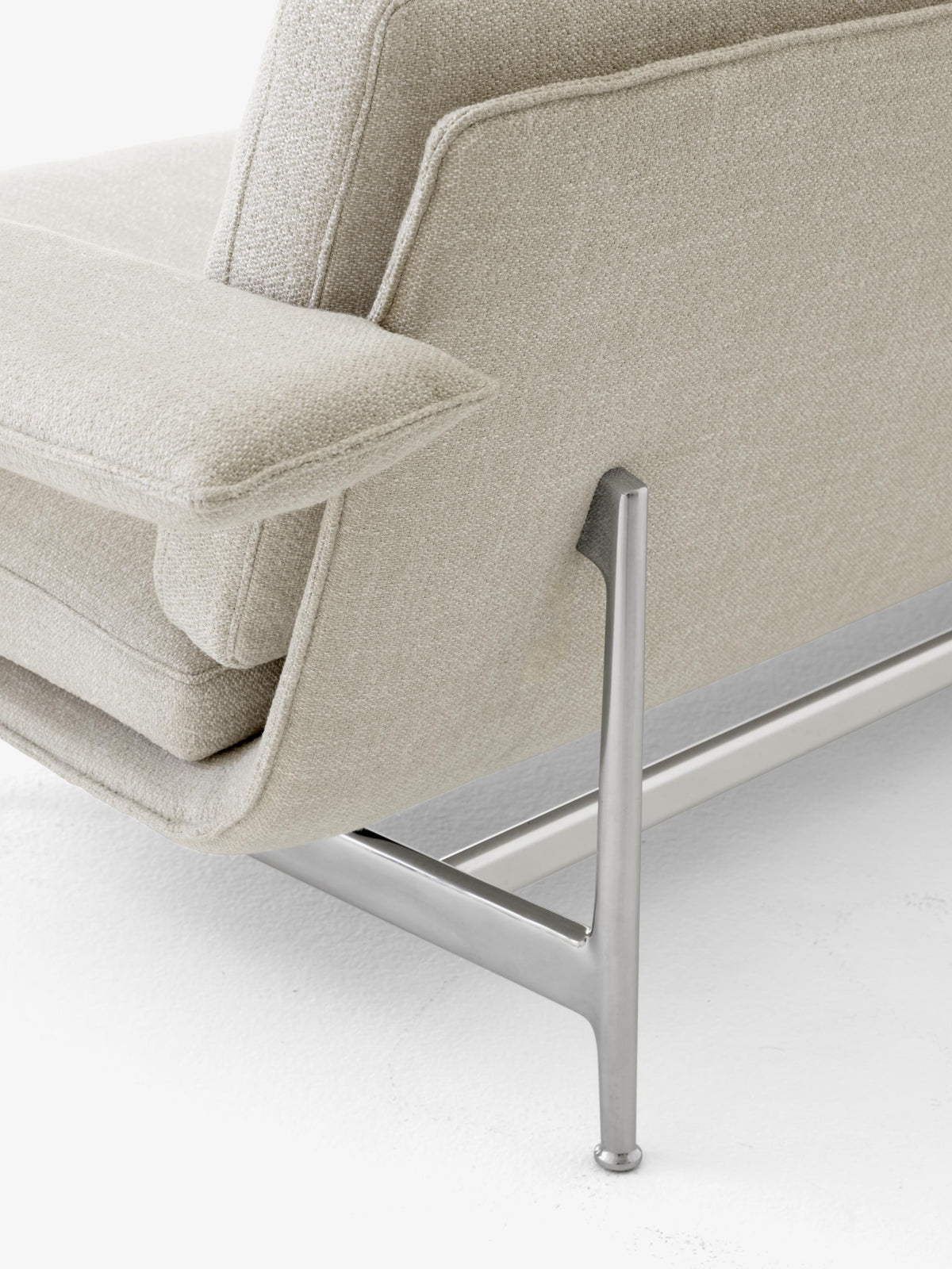 Meantime AV31 3-seater sofa - Polished Aluminium legs