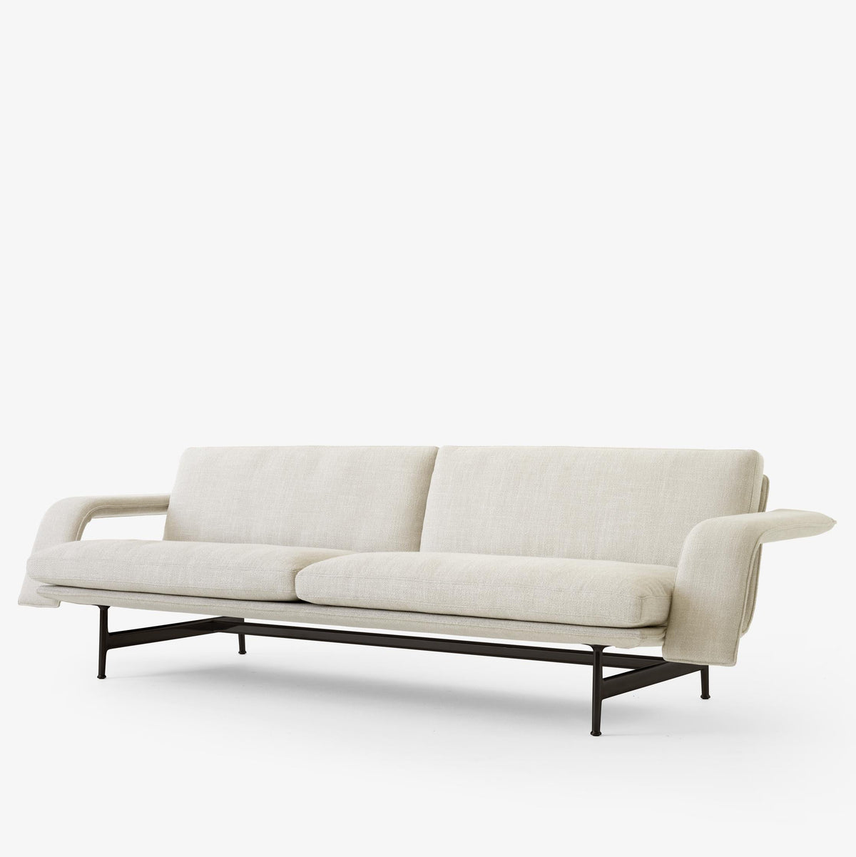 Meantime AV31 3-seater sofa - Black Aluminium legs