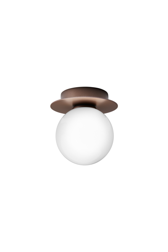 Wall / Ceiling Lamp Liila 1 - Dark Bronze - Opal White