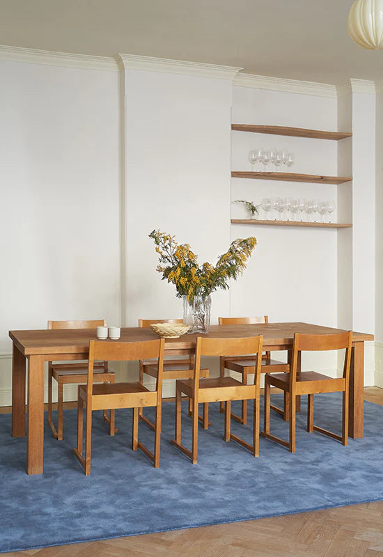 Solid Wool Rug - Cornflower Blue
