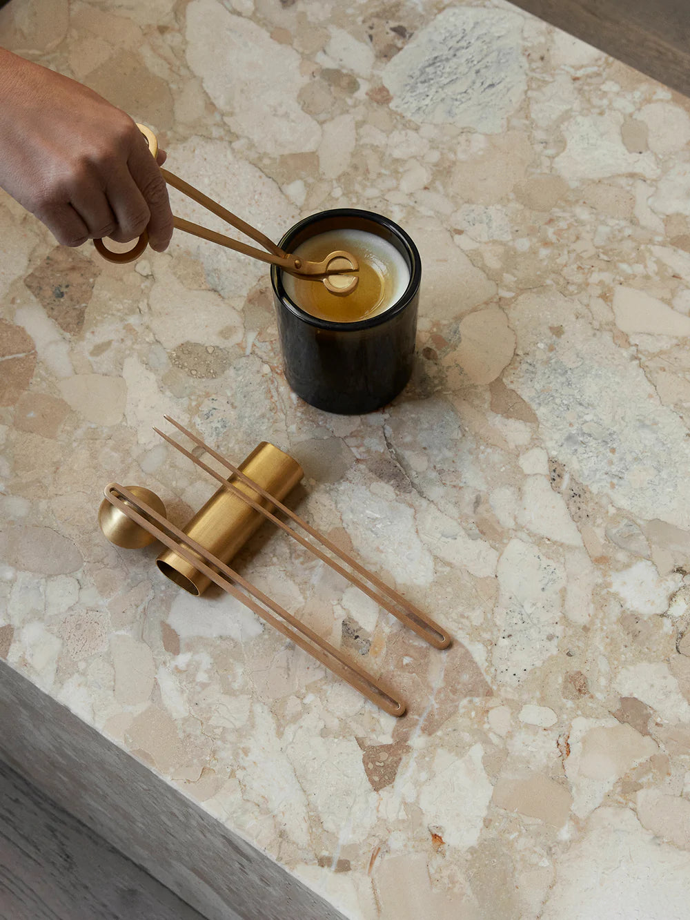 Clip Candle, Care Kit, Brass