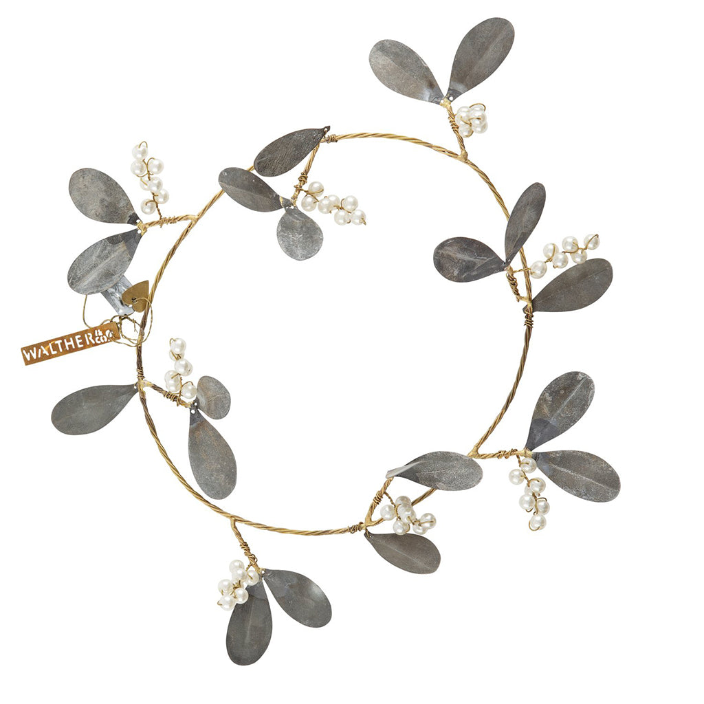 Ornament Snowberry Wreath, Mic - zinc