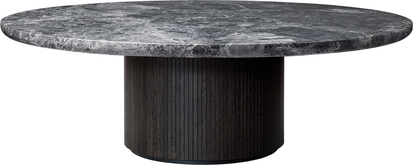 Masuta de Cafea Moon Rotundă - Grey Emperador Marble