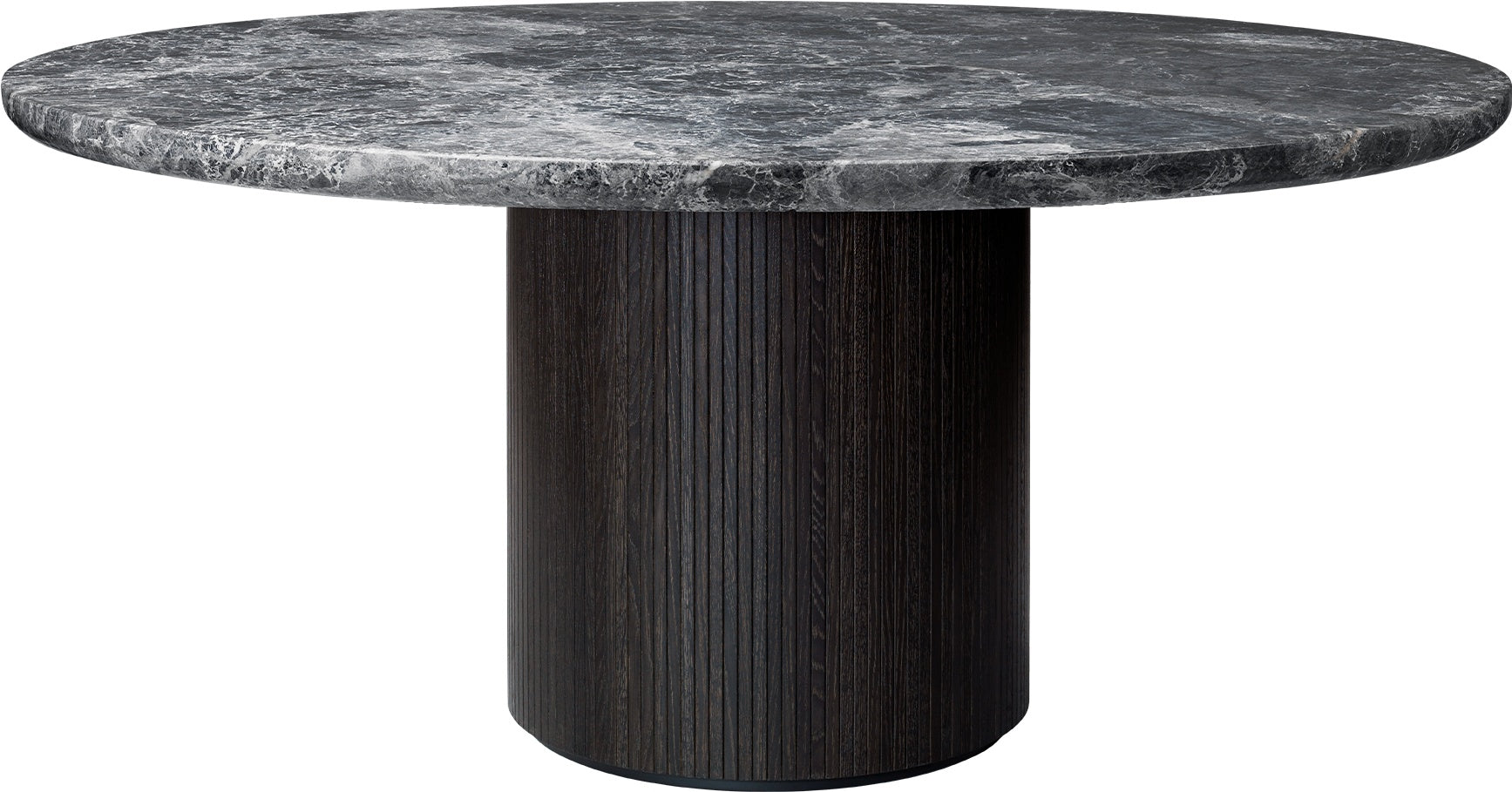 Moon Dining Table Round - Grey Emperador Marble