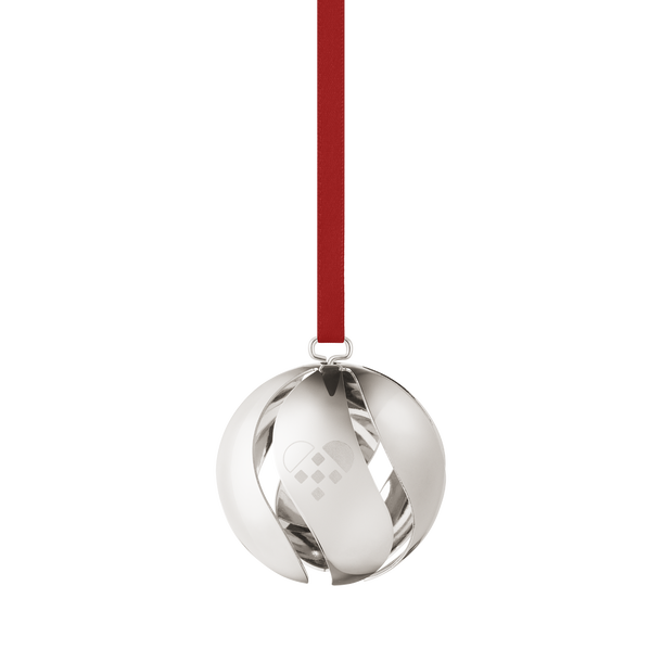 Holiday Ornament, Ball, Palladium Plated