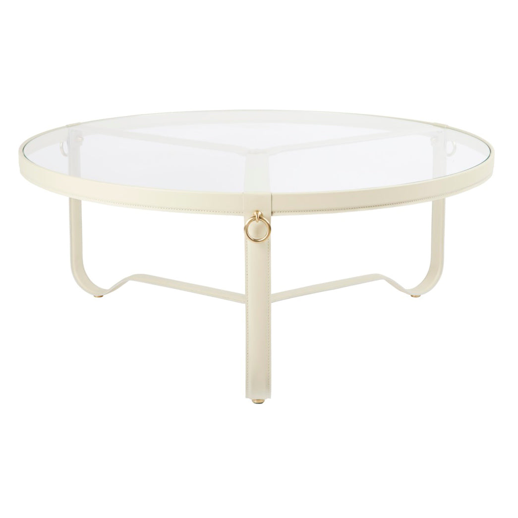 Adnet Coffee Table - Cream Leather
