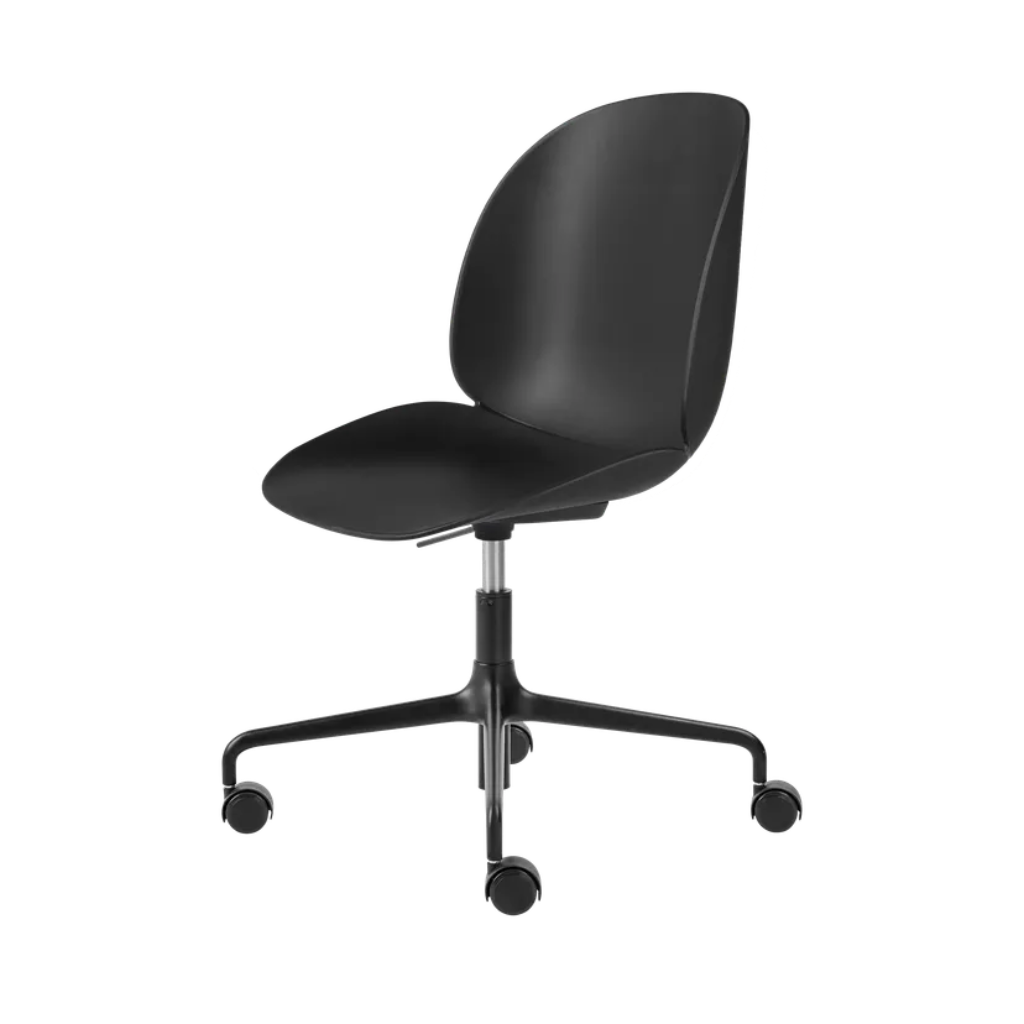 Beetle Meeting Chair - Un-Upholstered, Height adjustable 4-star base w. castors