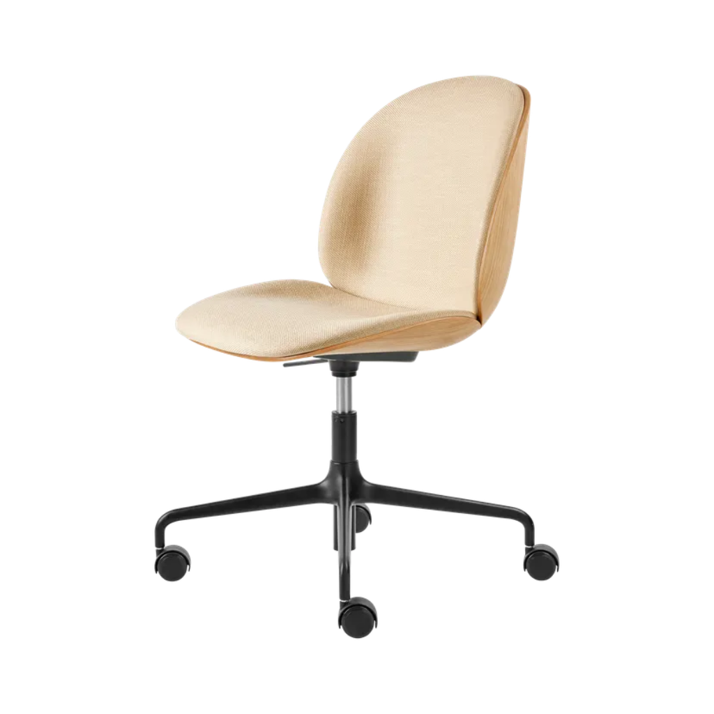 Beetle Meeting Chair - Front Upholstered, Height adjustable 4-star base w. castors
