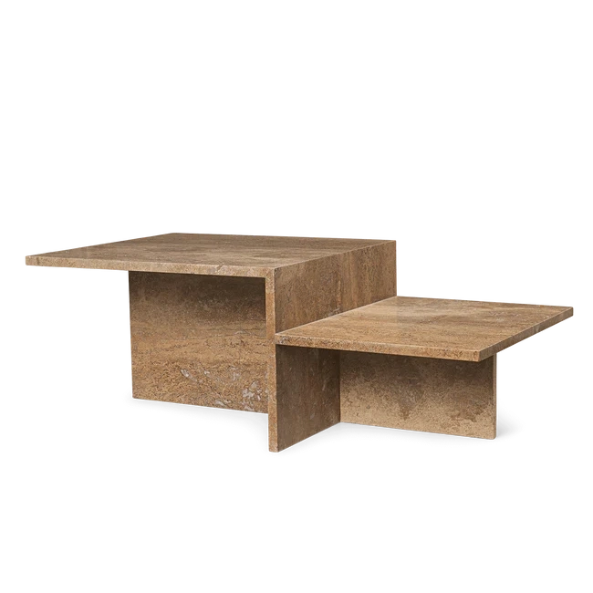 Distinct Coffee Table - Dark Brown Travertine