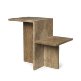Distinct Side Table - Dark Brown Travertine
