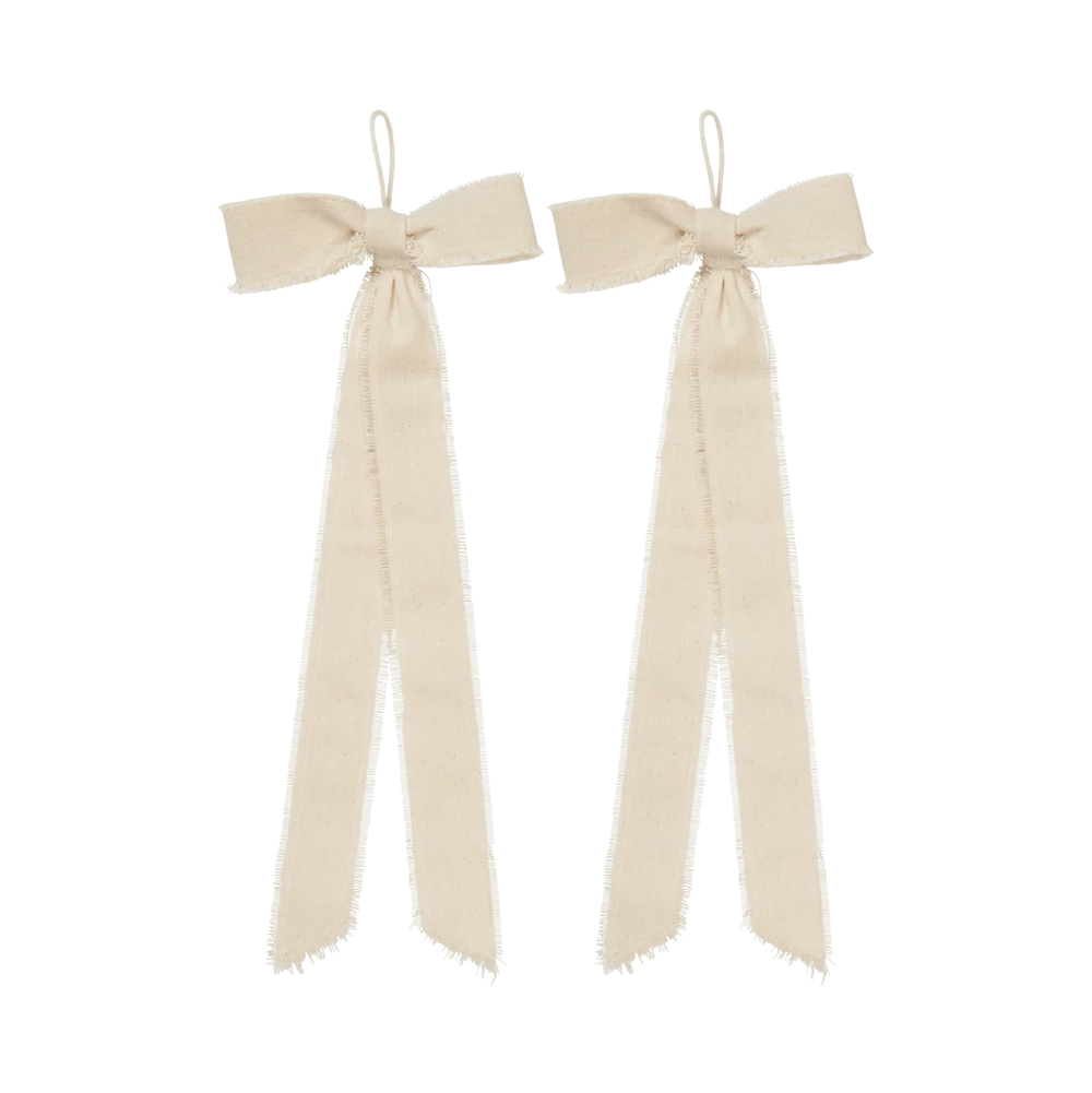 Bow Decoration - Small - Set  of 2 - Natural