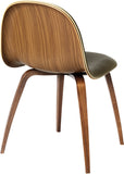 GUBI 3D Dining Chair Front Upholstered - Wood Base, Wood Shell