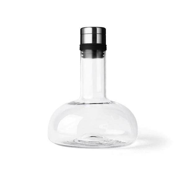 Wine Breather Carafe, Original - Clear Glass, Steel Lid