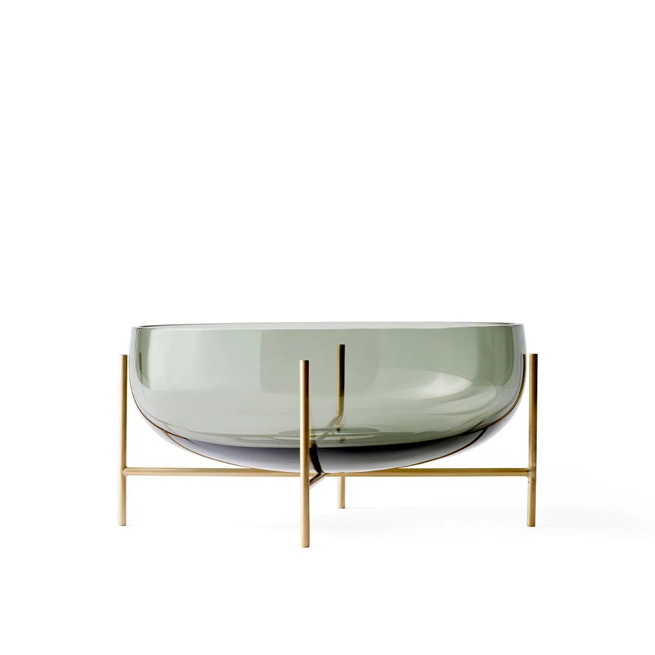 Échasse Bowl - Brass, Green Smoked Glass