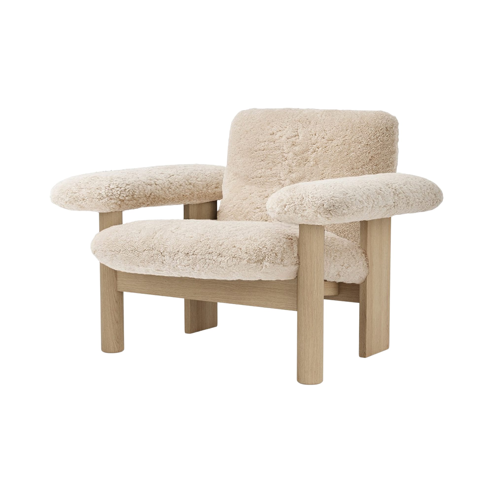 Brasilia Lounge Chair - Natural Oak - Low Back