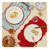 Set of 2 Scalloped Placemats - Red