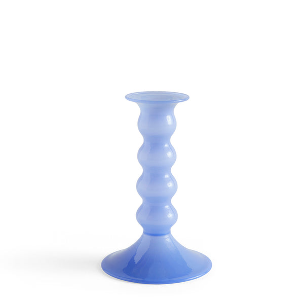 Wavy Candleholder Medium - Jade, light blue