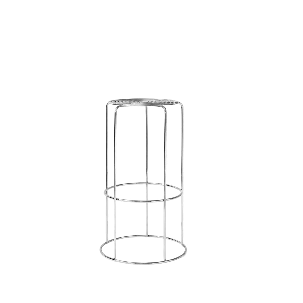 Wire Bar Stool VP16 - Mirror Polished Steel