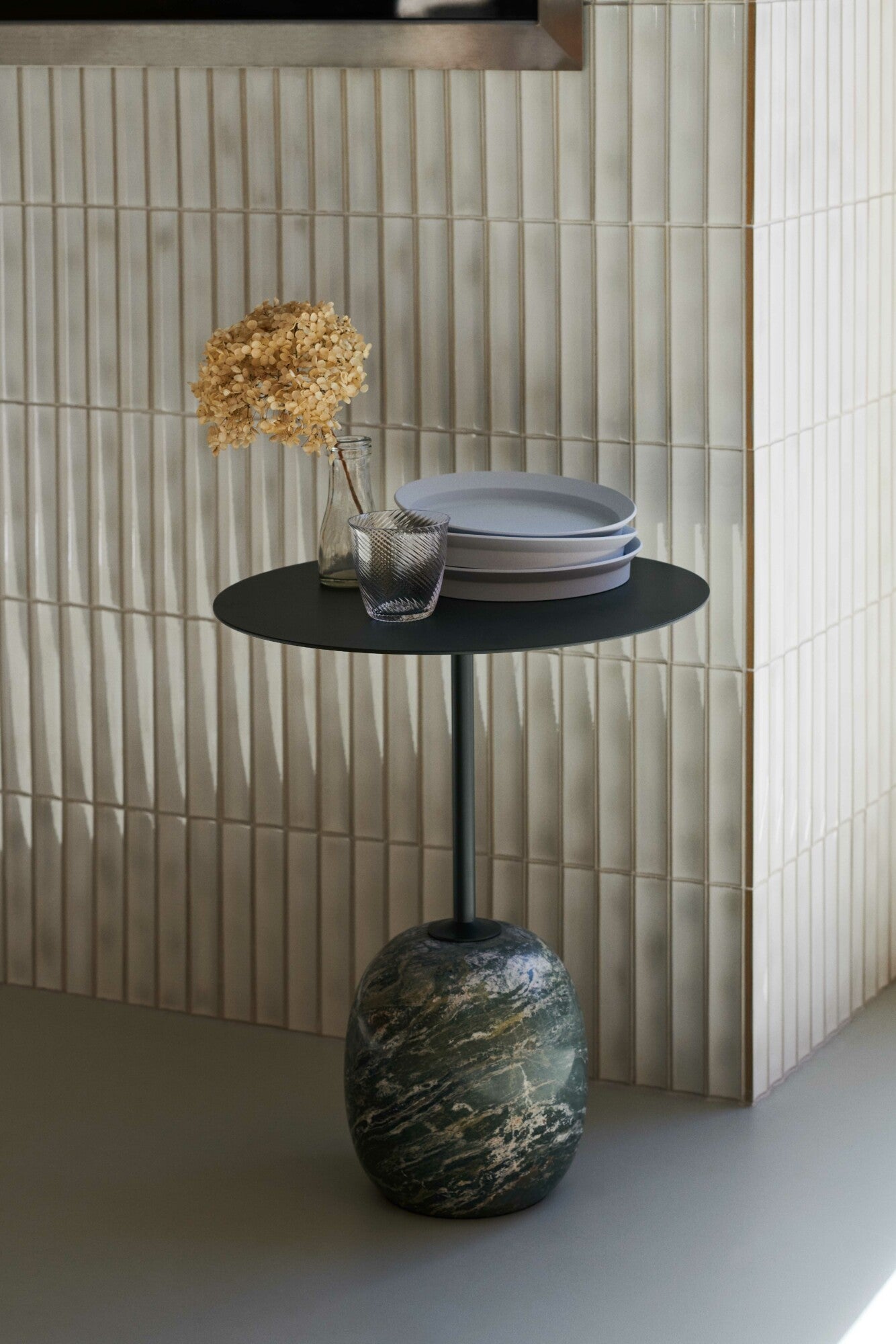 Lato Side Table LN9 Oval - Deep Green & Verde Grigio Marble