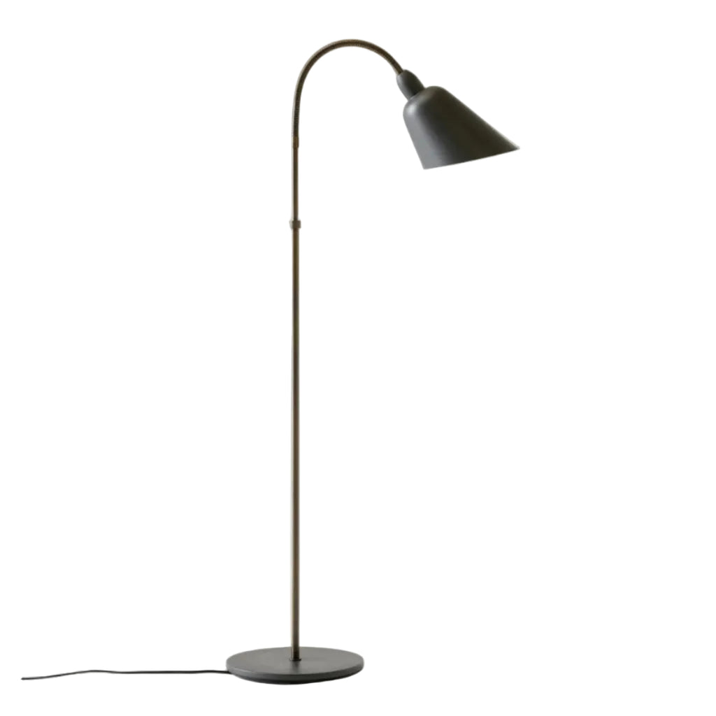 Bellevue AJ7 Floor Lamp - Stone Grey & Bronzed Brass