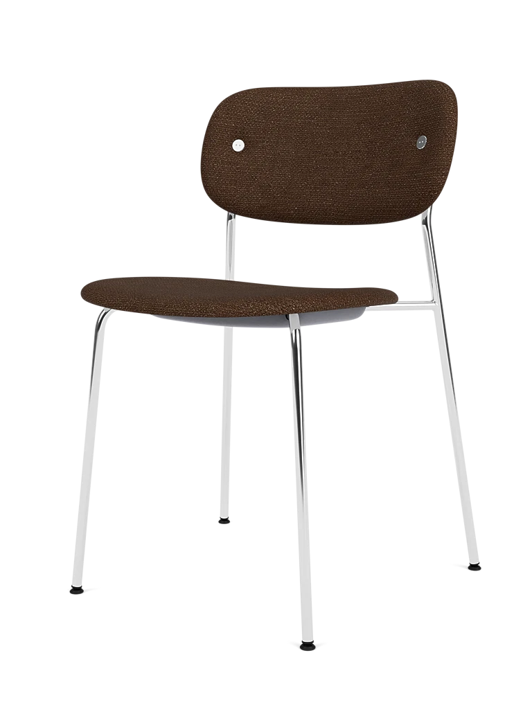Scaun de dining Co, complet tapitat, picioare crom