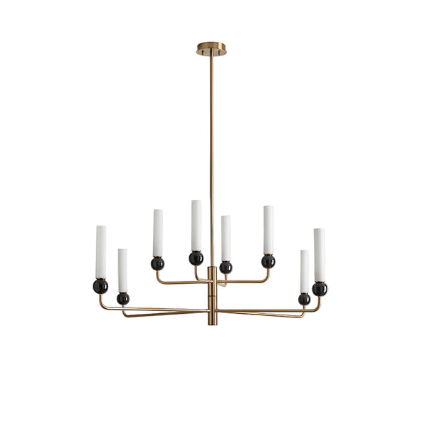 Delie Pendant - Aged Gold with Black Marble