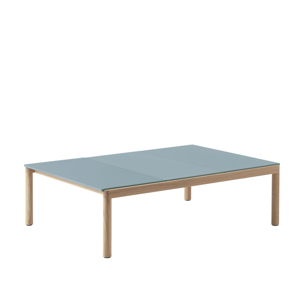 Couple Cofee Table - Wavy - Oak / Light Blue - L 120