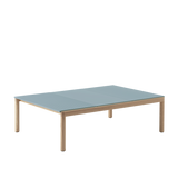 Couple Cofee Table - Wavy - Oak / Light Blue - L 120