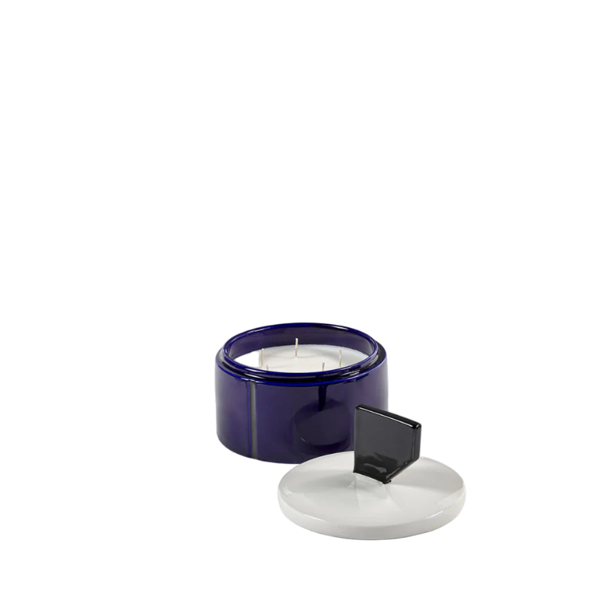 Scented candle L blue - black Candela 01