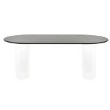 Plateau Dining Table Oval - Black Top, Transparent Frame