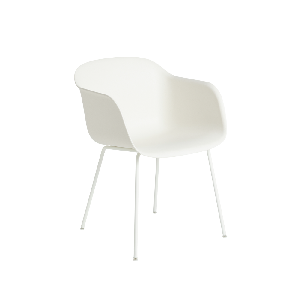 Fiber Armchair White, Tube Base