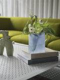 Ridge Vase - H16,5 - Light Blue Frosted Glass